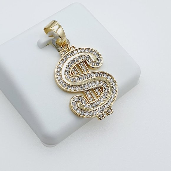"14K Gold Plated Cubic Zircon Pendant, INUS1BR228 - Picture 6 of 9
